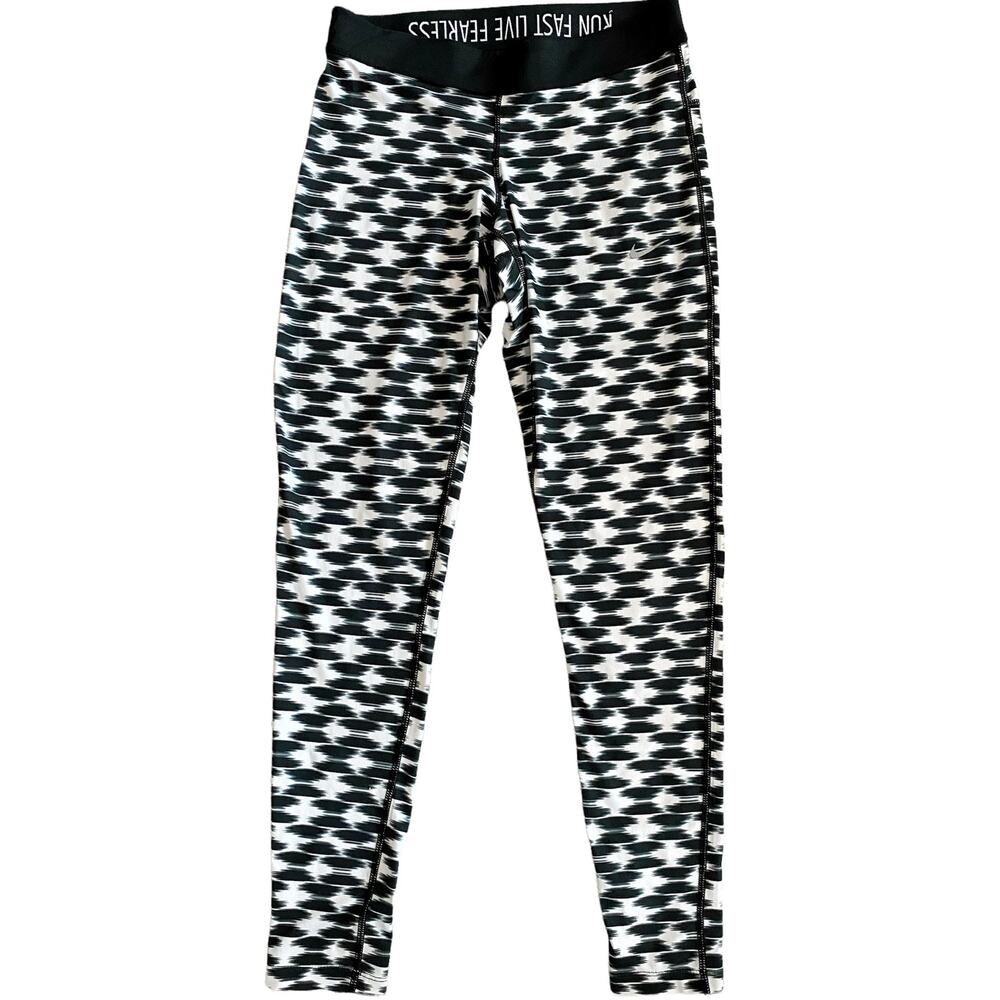Nike Dri-Fit Running Leggings Womens Size Small Black White Printed